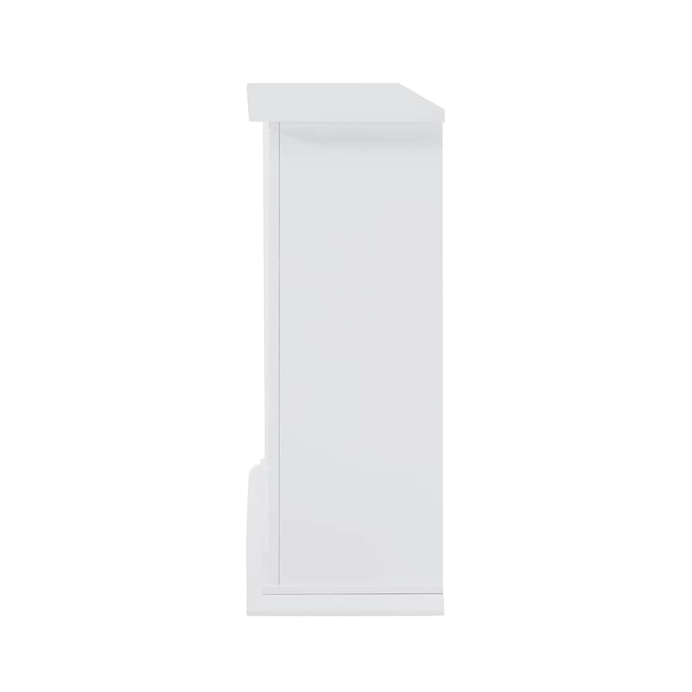 SEI Furniture Heidi Contemporary White Wood Color Changing LED Fireplace
