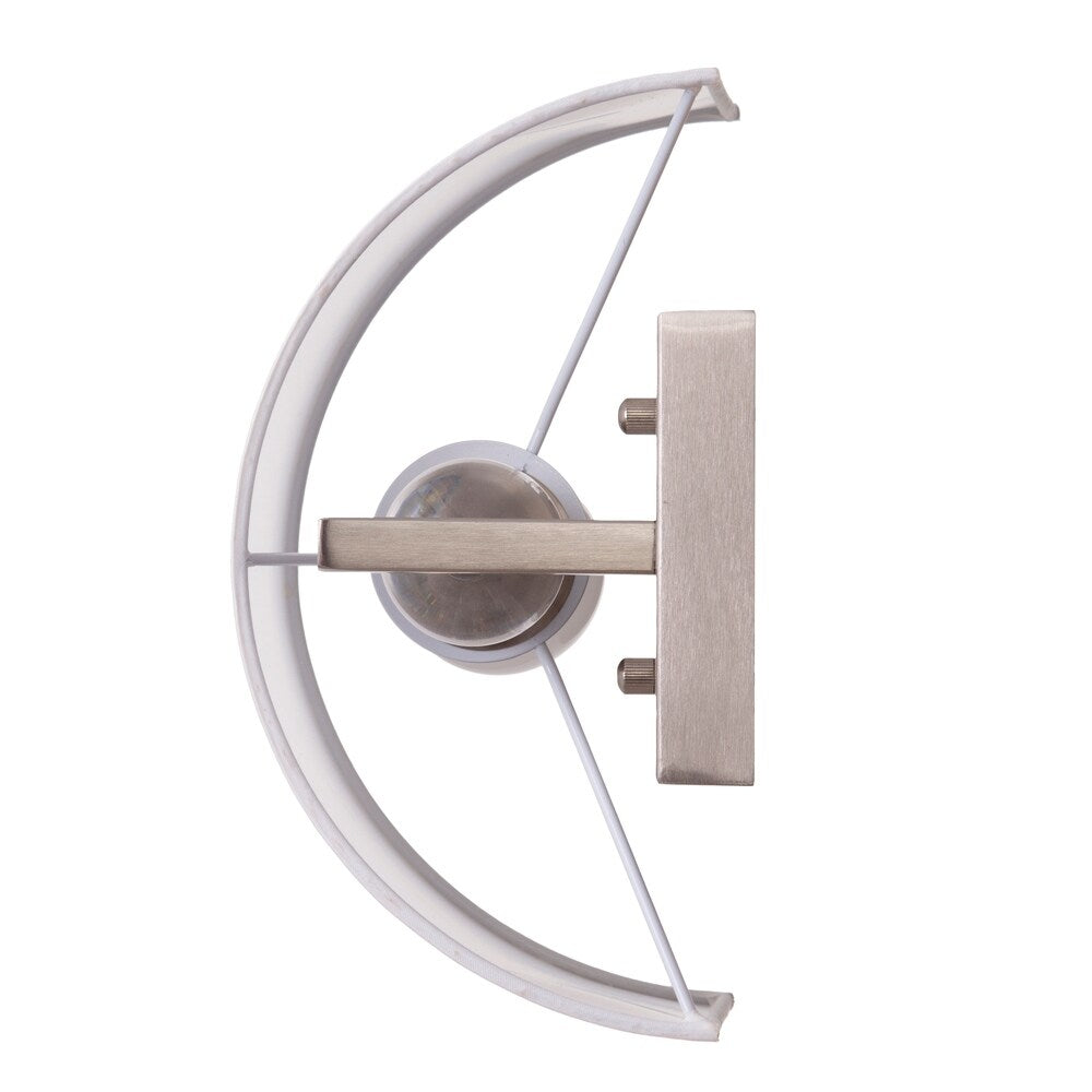 Porch & Den Capehorn White/ Brushed Nickel Fabric Wall Sconce (Set of 2)