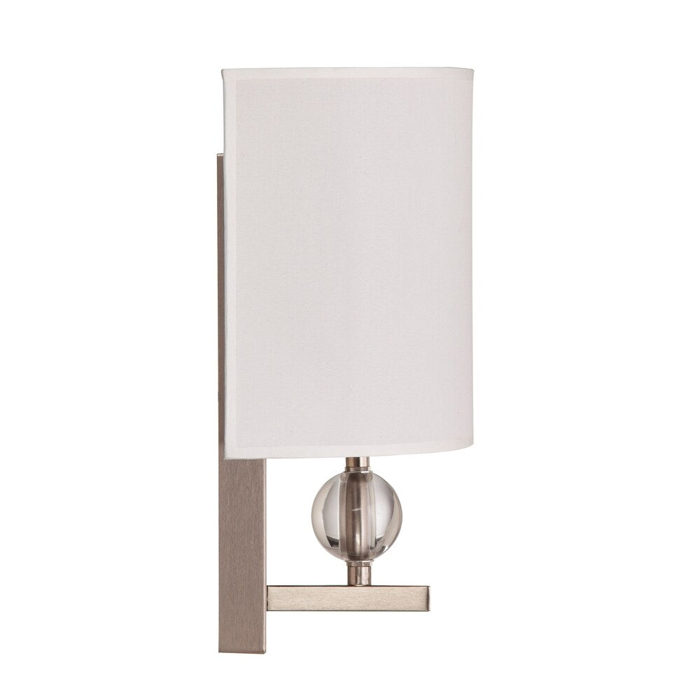 Porch & Den Capehorn White/ Brushed Nickel Fabric Wall Sconce (Set of 2)