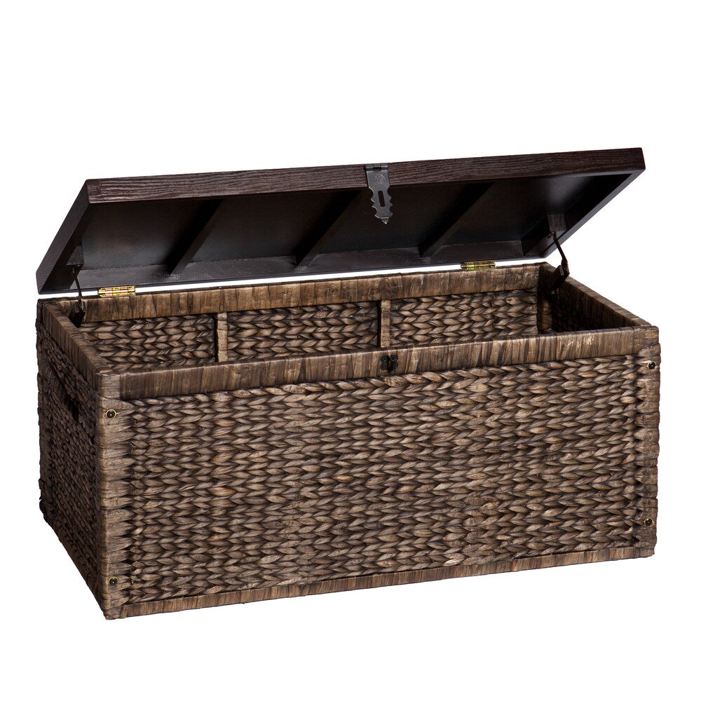 SEI Furniture Keene Espresso Woven Hyacinth Trunk Coffee Table