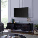 SEI Furniture Remi Black Modern Media TV Stand for TV's up to 68"