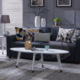 SEI Furniture Rhoda Mid Century Modern Oval Wood Coffee Table