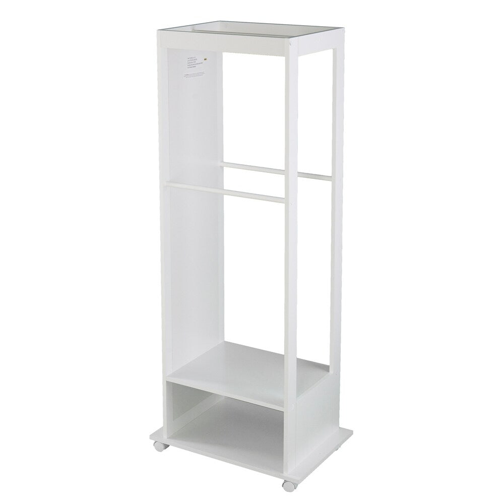 Porch & Den Upperline White Entryway Valet Stand with Mirror