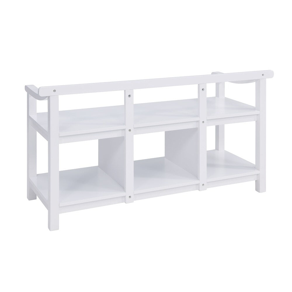 Porch & Den Sylvester White Entryway Storage Bench