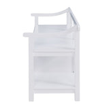 Porch & Den Sylvester White Entryway Storage Bench
