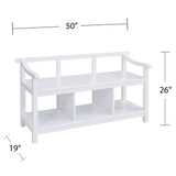 Porch & Den Sylvester White Entryway Storage Bench