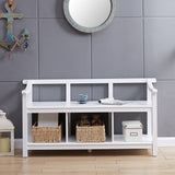 Porch & Den Sylvester White Entryway Storage Bench