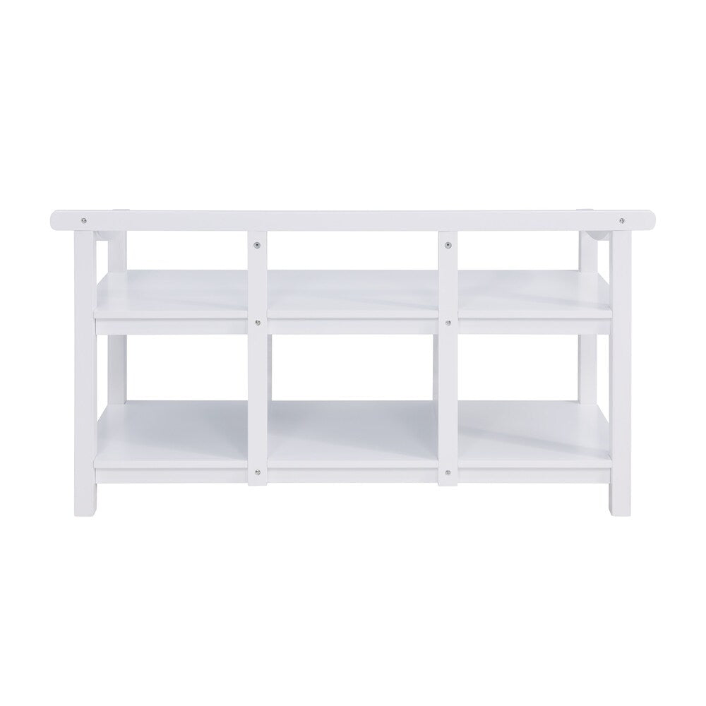 Porch & Den Sylvester White Entryway Storage Bench