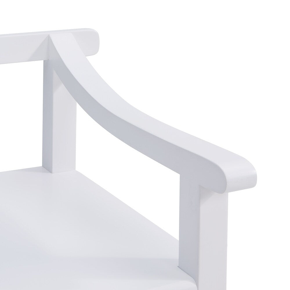 Porch & Den Sylvester White Entryway Storage Bench