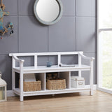 Porch & Den Sylvester White Entryway Storage Bench
