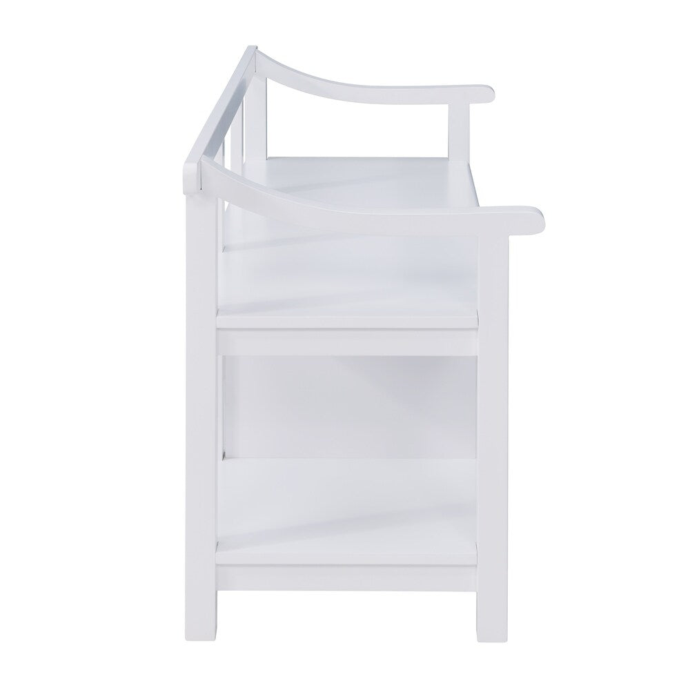 Porch & Den Sylvester White Entryway Storage Bench