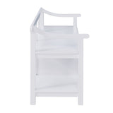 Porch & Den Sylvester White Entryway Storage Bench