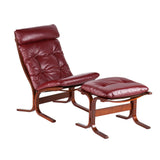 SEI Furniture Westbrook Ruby Red Chair and Ottoman