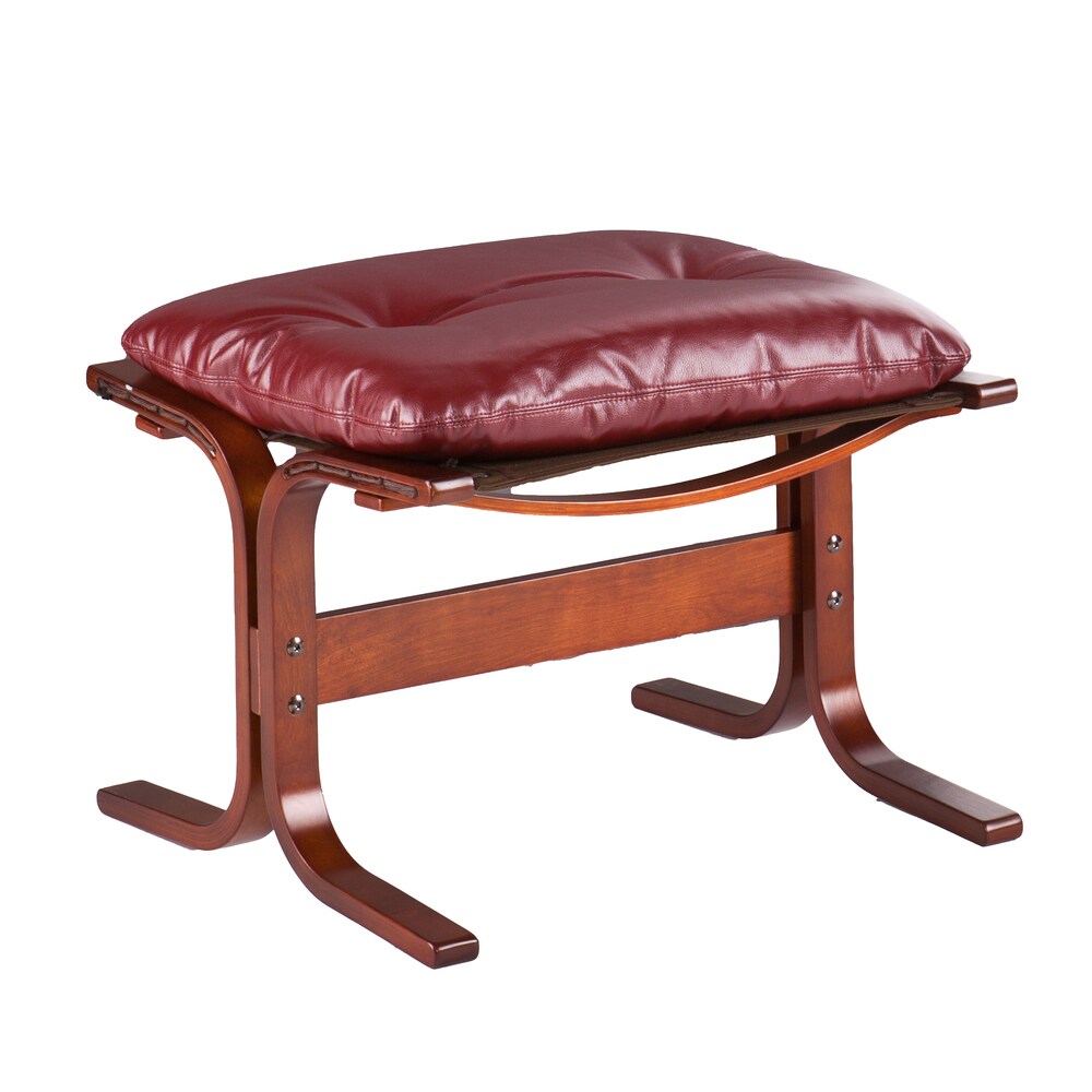 SEI Furniture Westbrook Ruby Red Chair and Ottoman