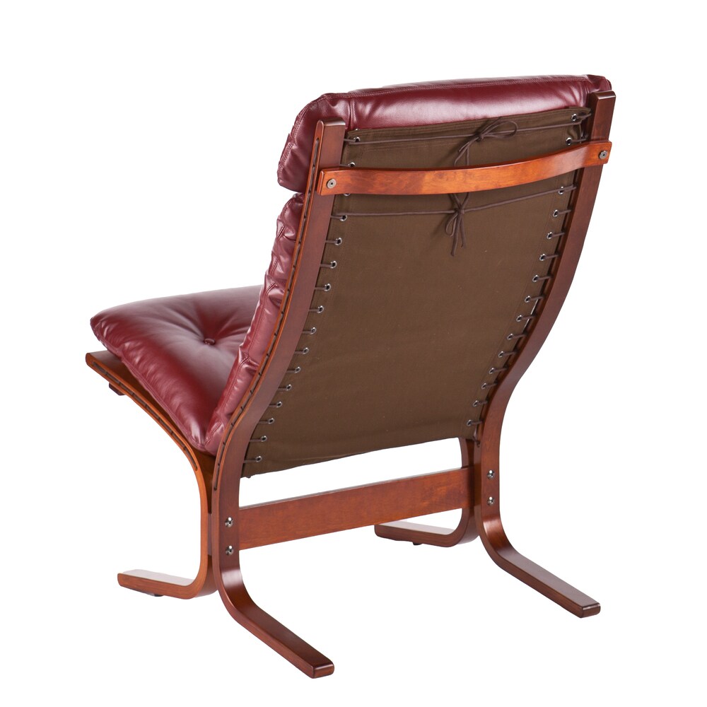 SEI Furniture Westbrook Ruby Red Chair and Ottoman