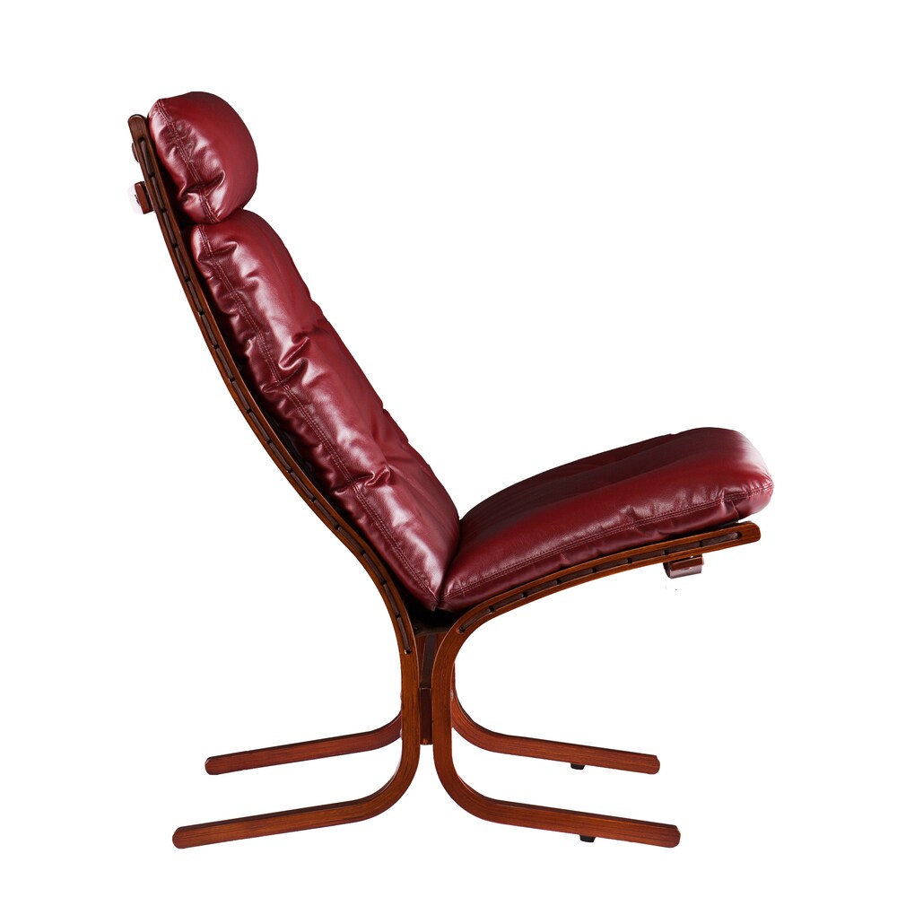 SEI Furniture Westbrook Ruby Red Chair and Ottoman