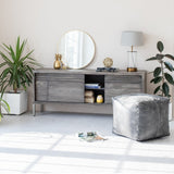 Harper Genuine Leather Pouf