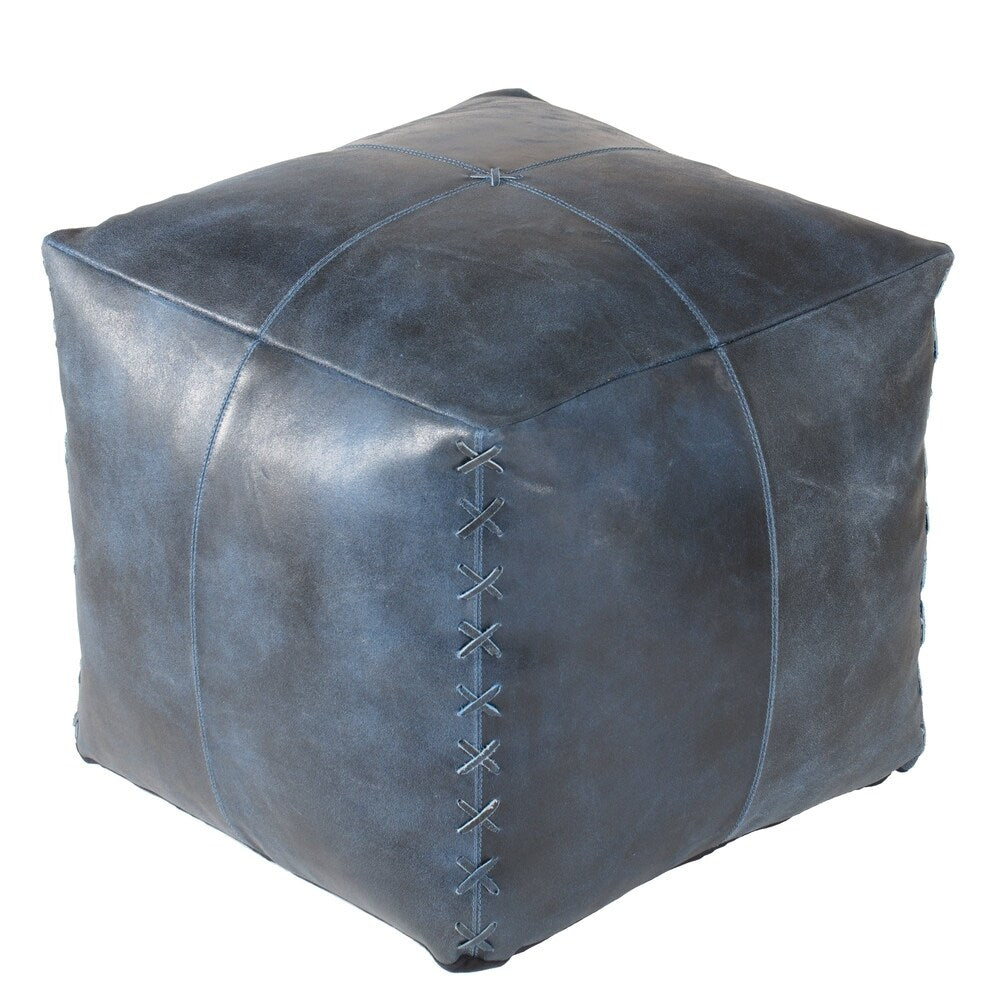 Harper Genuine Leather Pouf
