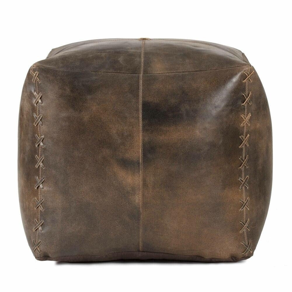 Harper Genuine Leather Pouf