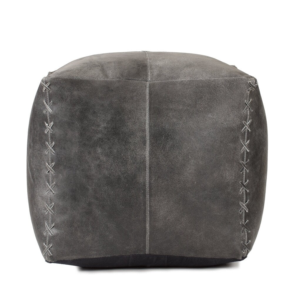 Harper Genuine Leather Pouf