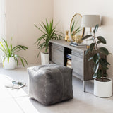 Harper Genuine Leather Pouf