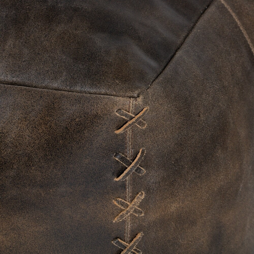 Harper Genuine Leather Pouf