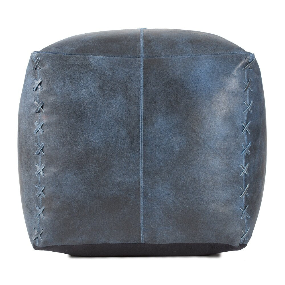 Harper Genuine Leather Pouf