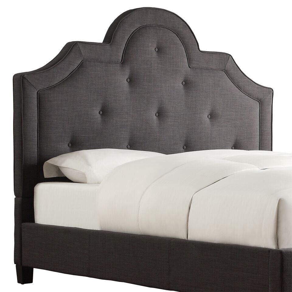 Harper II Tufted High-arching Dark Grey Linen Upholstered Full-size Headboard by iNSPIRE Q Bold
