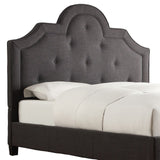 Harper II Tufted High-arching Dark Grey Linen Upholstered Full-size Headboard by iNSPIRE Q Bold