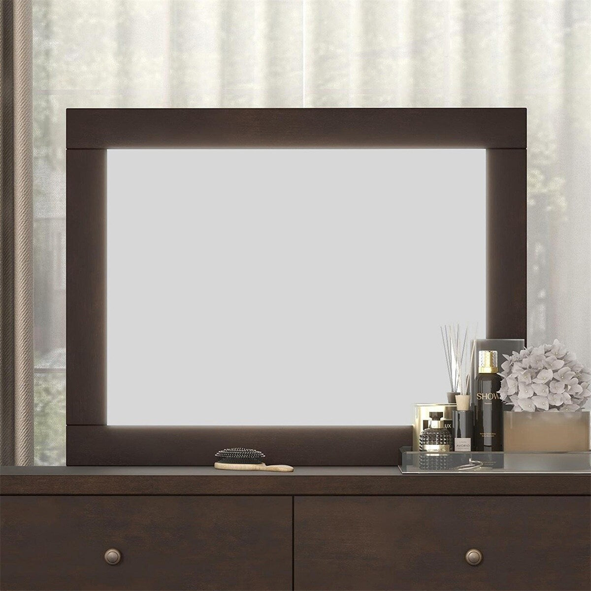 Harper & Bright Designs Vintage Dresser Mirror Rich Brown