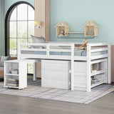 Harper & Bright Designs Wood Twin Low Study Loft Bed