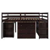 Harper & Bright Designs Wood Twin Low Study Loft Bed