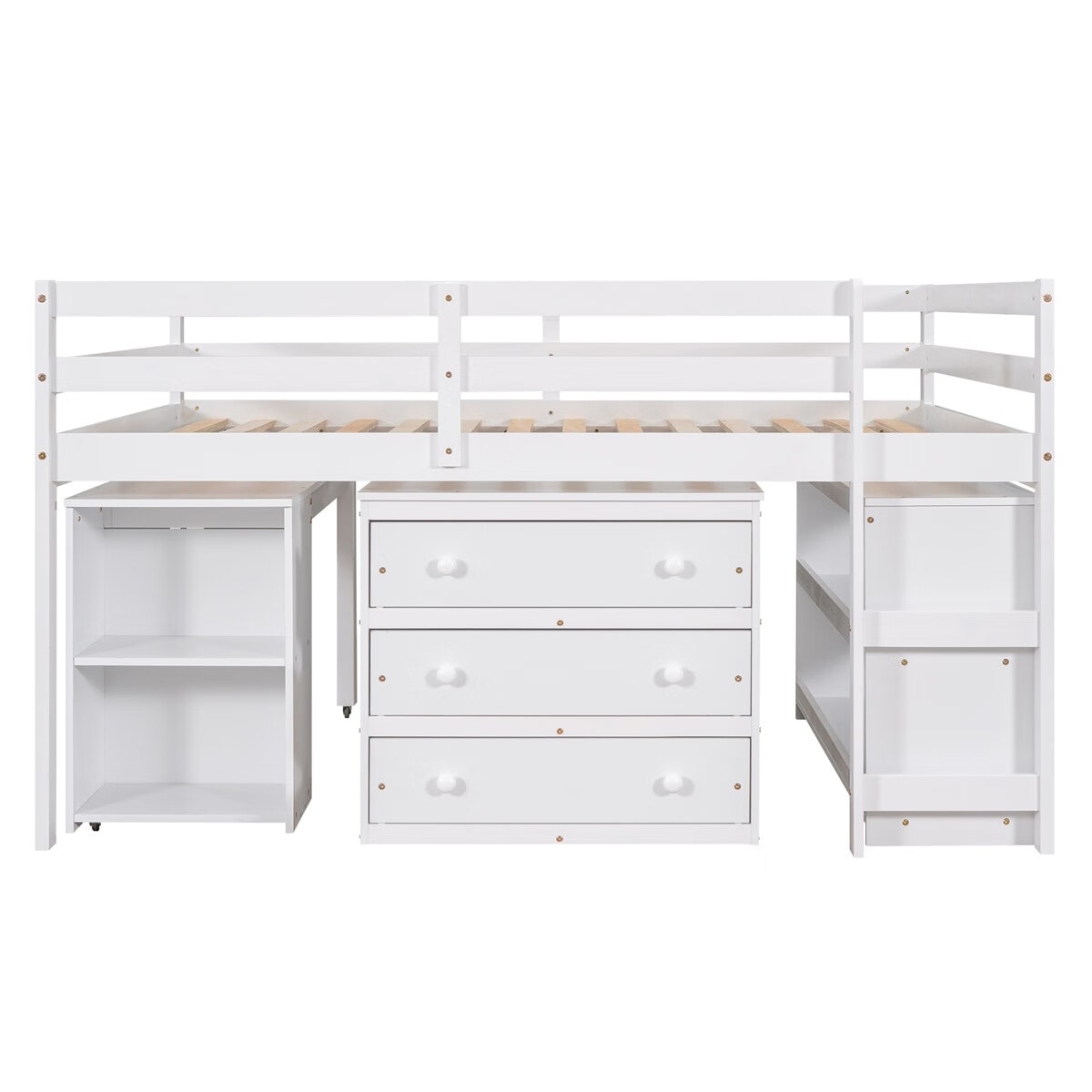 Harper & Bright Designs Wood Twin Low Study Loft Bed