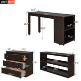 Harper & Bright Designs Wood Twin Low Study Loft Bed