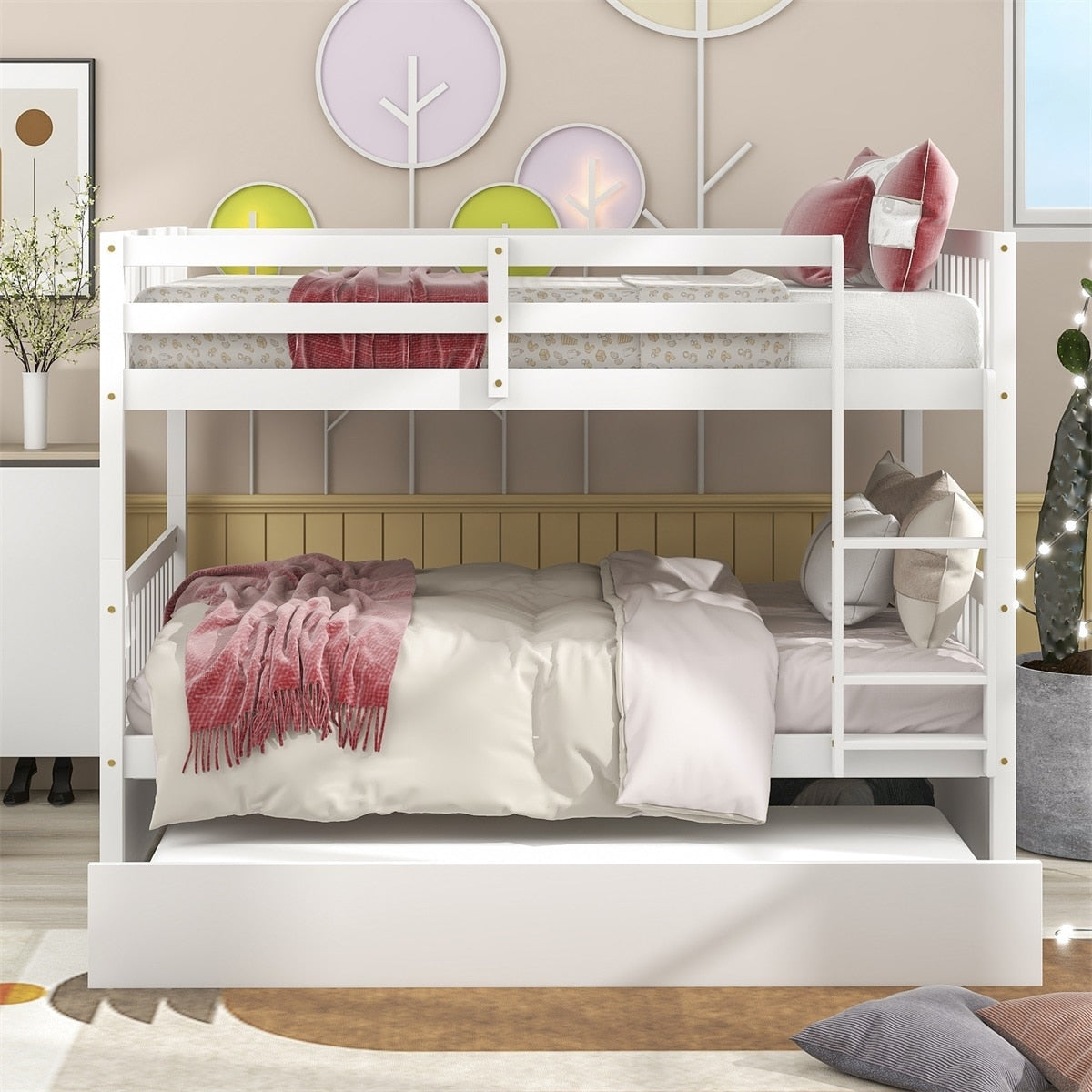 Harper & Bright Full-over-Full Detachable Bunk Bed w/ Twin Trundle