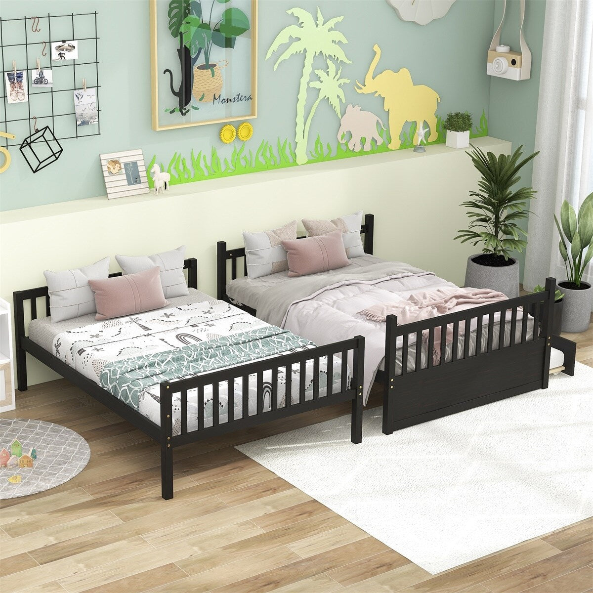 Harper & Bright Full-over-Full Detachable Bunk Bed w/ Twin Trundle