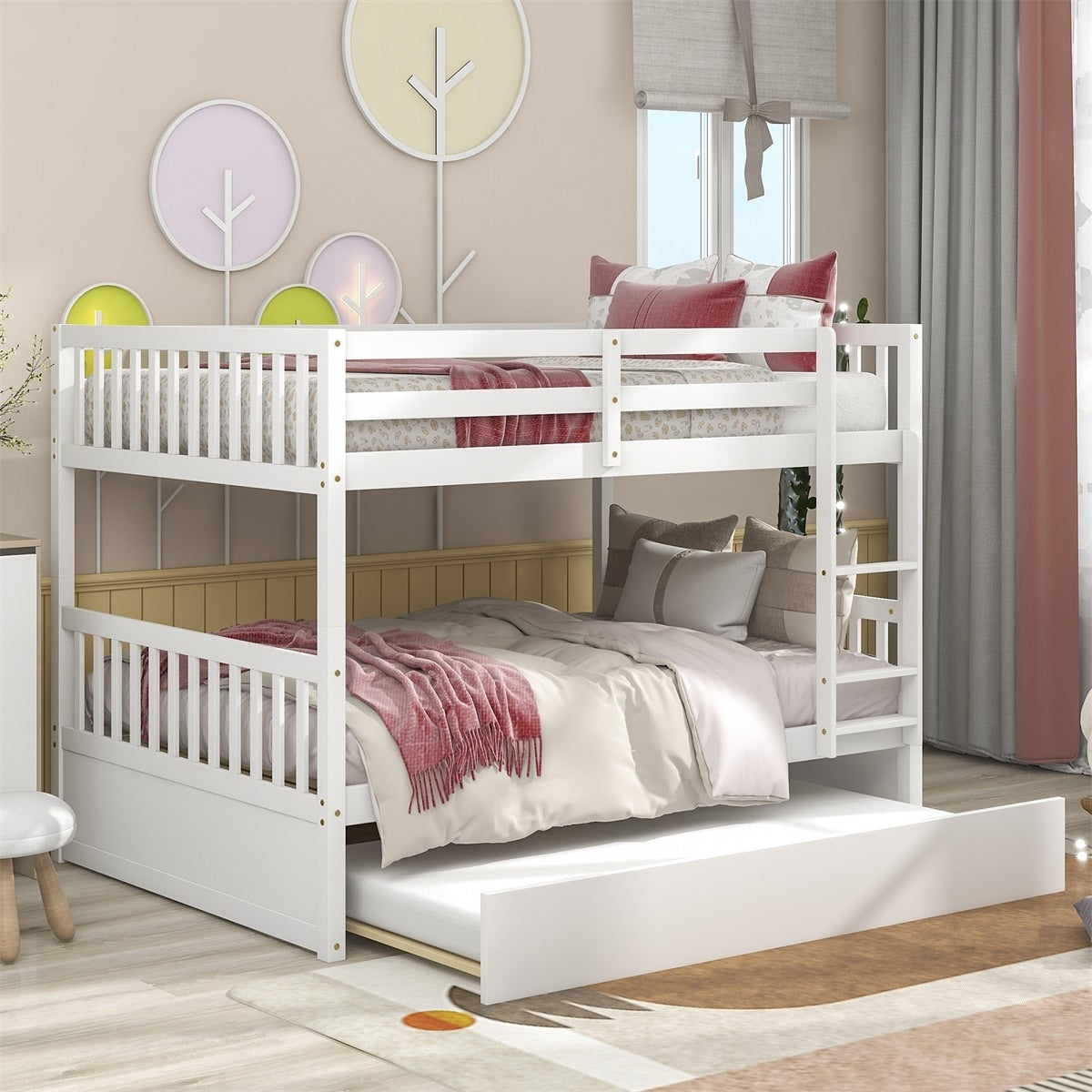 Harper & Bright Full-over-Full Detachable Bunk Bed w/ Twin Trundle