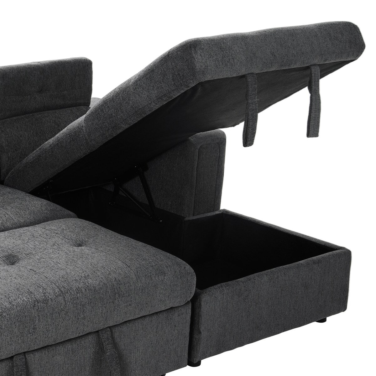 Harper&Bright Designs Multi-Functional Pull-Out Sofa Bed with Adjustable Headrest