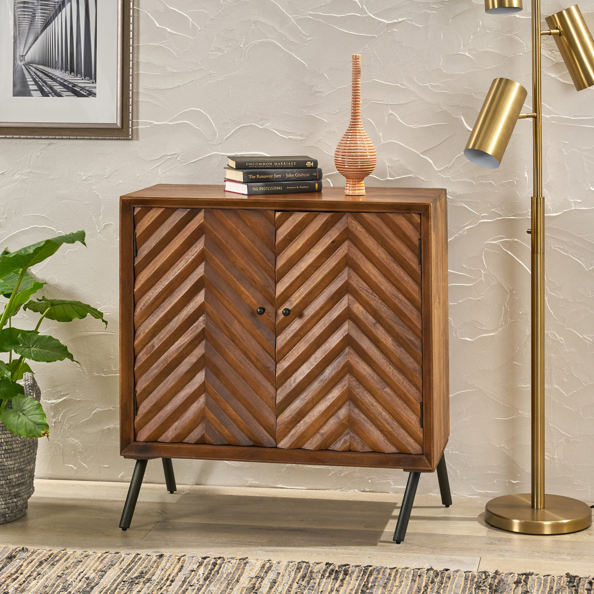 Harrington Mid-Century Mango Wood Sideboard by Christopher Knight Home