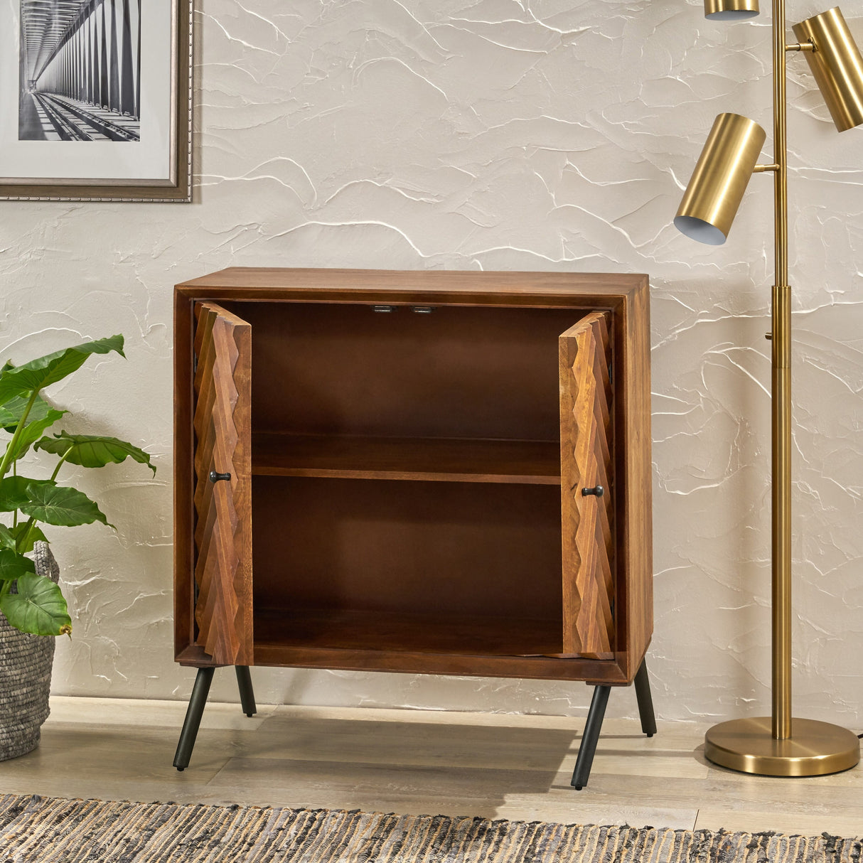 Harrington Mid-Century Mango Wood Sideboard by Christopher Knight Home