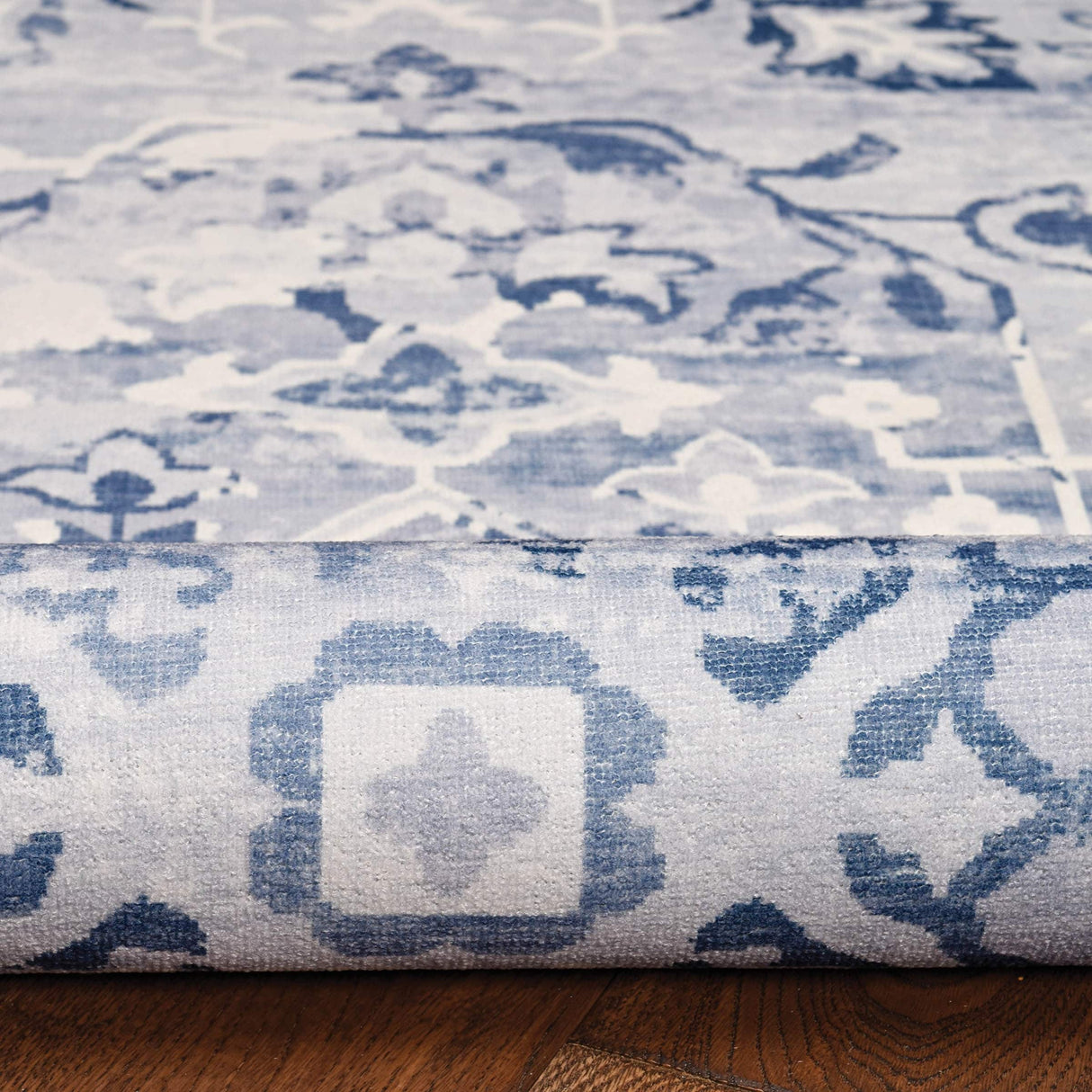 Harris Machine Washable Grey & Ivory Area Rug