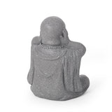 Harrod Outdoor Cast Stone Outdoor Hear No Evil Monk Garden Statue by Christopher Knight Home