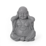Harrod Outdoor Cast Stone Outdoor Hear No Evil Monk Garden Statue by Christopher Knight Home