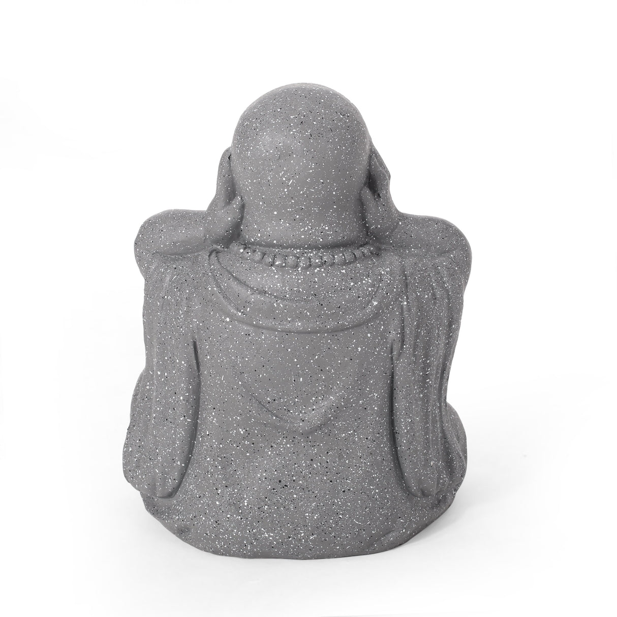 Harrod Outdoor Cast Stone Outdoor Hear No Evil Monk Garden Statue by Christopher Knight Home