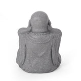 Harrod Outdoor Cast Stone Outdoor Hear No Evil Monk Garden Statue by Christopher Knight Home