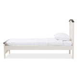 Harry Classic Butter Milk and Walnut Finishing Twin Size Platform Bed