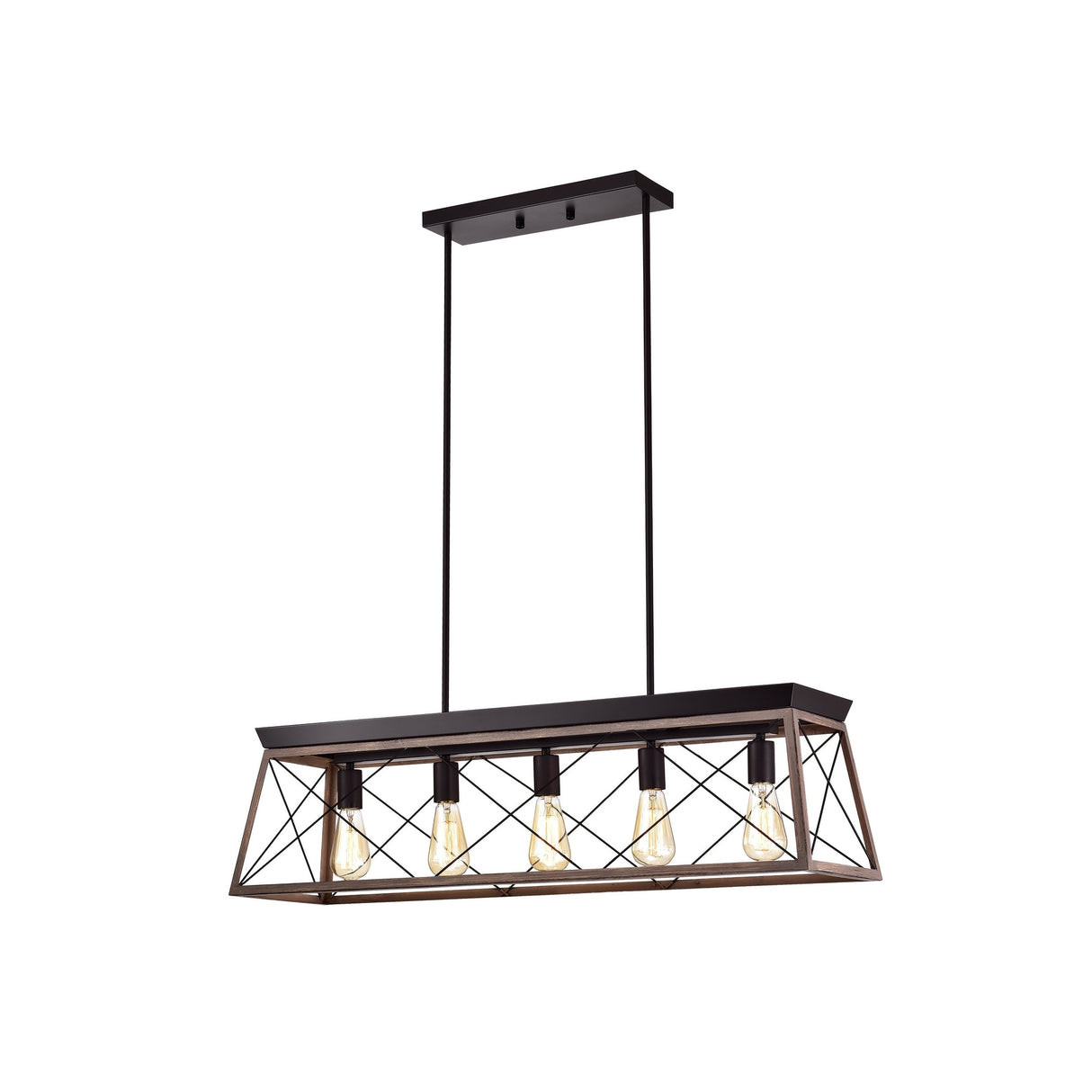 Hamin Oil Rubbed Bronze 5-Light Open-Cage Metal Kitchen Island Chandelier