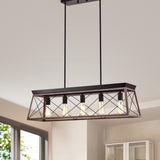 Hamin Oil Rubbed Bronze 5-Light Open-Cage Metal Kitchen Island Chandelier