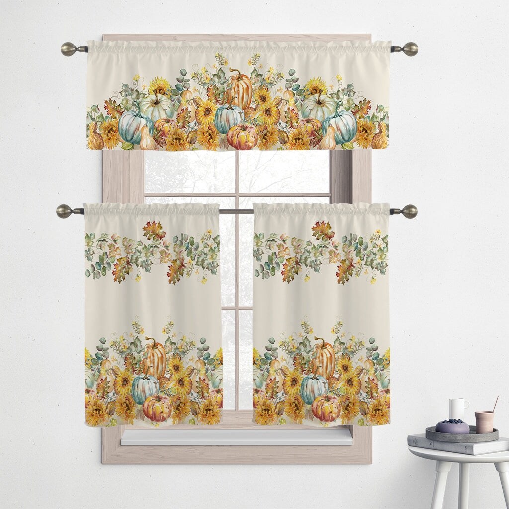 Laural Home Harvest Sun 36" Kitchen Curtain Valance and Tiers Set