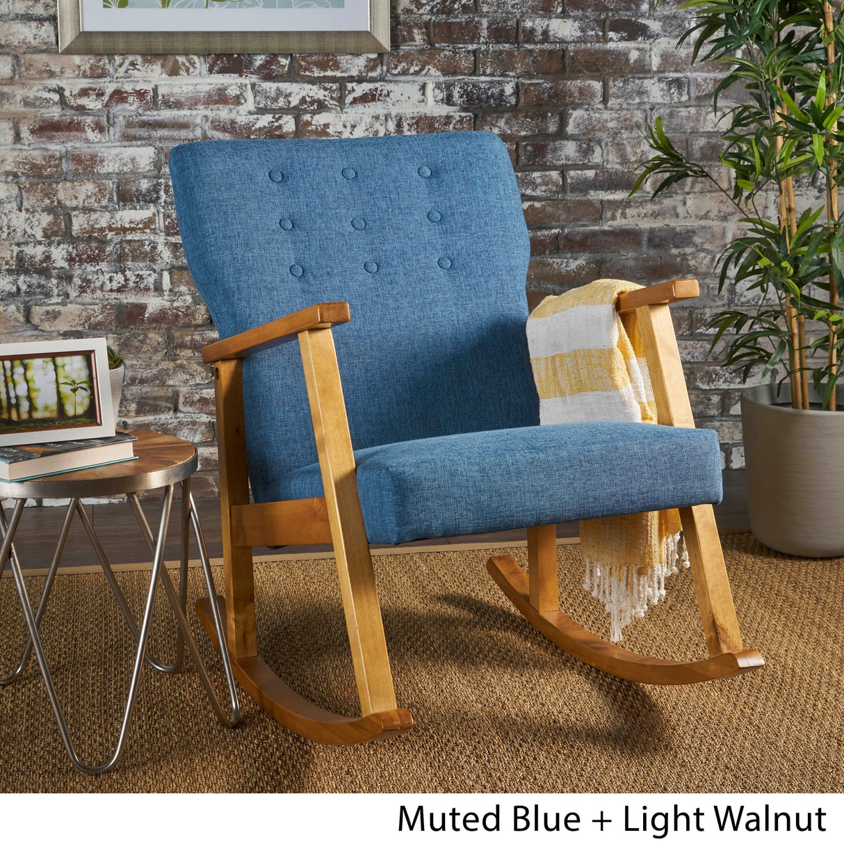 Harvey Mid Century Modern Fabric Rocking Chair by Christopher Knight Home